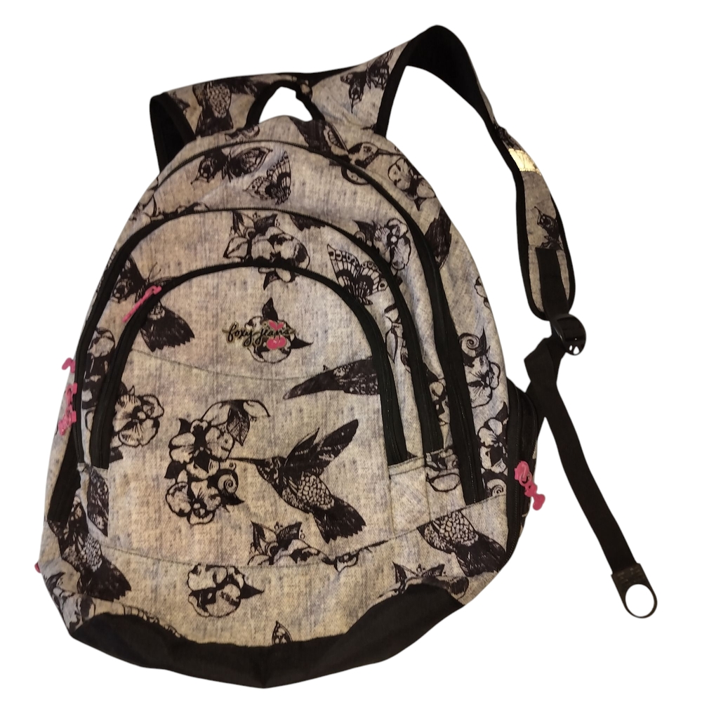 Foxy Jeans Y2K 2000's Pink Cherry Floral Large Backpack